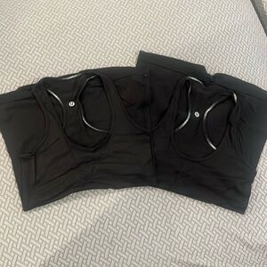2 women’s Sz S Lululemon tanks black